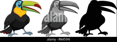 Set di caratteri toucan illustrazione Illustrazione Vettoriale