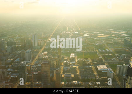 CHICAGO, IL - MARZO 28, 2016: vista di Chicago da John Hancock Center. Chicago è una delle città principali negli Stati Uniti d'America Foto Stock
