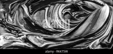 Abstract in bianco e nero artwork come risultato della miscelazione di vernice Foto Stock