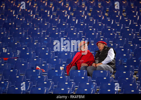 Il Galles tifosi sulle tribune durante il Guinness Sei Nazioni corrispondono allo Stadio Olimpico di Roma. Foto Stock