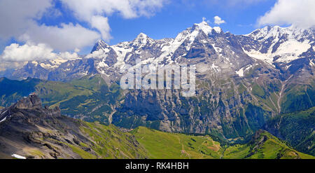 Eiger, Monch e Jungfrau montagne, Alpi della Svizzera Foto Stock