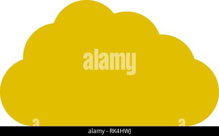 Il Cloud simbolo icona - golden semplice, isolato - illustrazione vettoriale Illustrazione Vettoriale