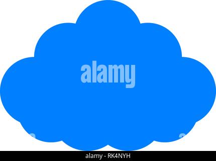 Cloud icona simbolo - blu semplice, isolato - illustrazione vettoriale Illustrazione Vettoriale