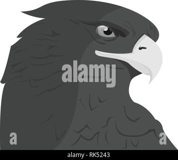 Eagle logo di testa il modello Hawk mascotte, grafica ritratto di un aquila calva. Vettore Illustrazione Vettoriale