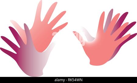 Sordi gesto mano simbolo della lingua. Due braccia del vettore design icona Illustrazione Vettoriale