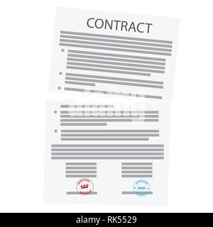 Accordo cancellazione, la presenza di frammenti di carta sign. Contratto nozione di liquidazione Illustrazione Vettoriale