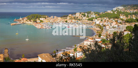 Mallorca - Il Port de Soller panorama Foto Stock