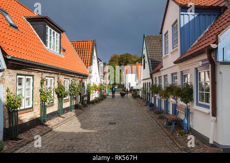 La pesca trimestre Holm, Schleswig, Schleswig-Holstein, Germania, Europa Foto Stock