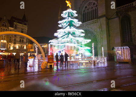 Mercatino di Natale fiera del divertimento a Gand , Belgium Foto Stock