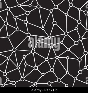 Abstract in bianco e nero collegamenti seamless Pattern. Struttura geometrica Illustrazione Vettoriale