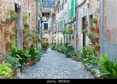 Mallorca - il vecchio navate del villaggio di Valldemossa. Foto Stock