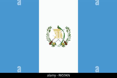 Bandiera del vettore in Guatemala. Bandiera nazionale Repubblica del Guatemala Illustrazione Vettoriale