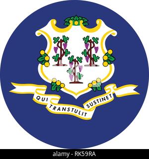 Bandiera di stato del Connecticut di Stati Uniti d'America Illustrazione Vettoriale