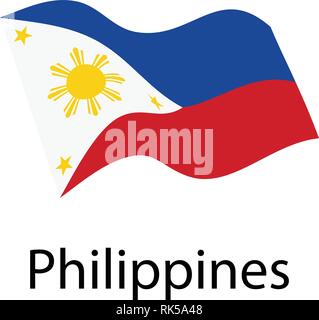 Filippine vettore di flag. Sventola bandiera della Repubblica delle Filippine Illustrazione Vettoriale
