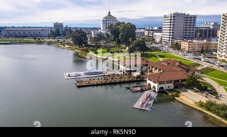 Chalet del Lago, Lago Merritt di Oakland, CA Foto Stock