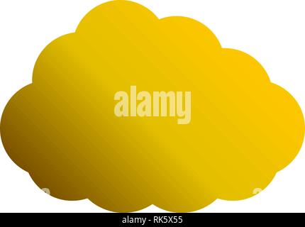 Il Cloud simbolo icona - golden gradiente, isolato - illustrazione vettoriale Illustrazione Vettoriale