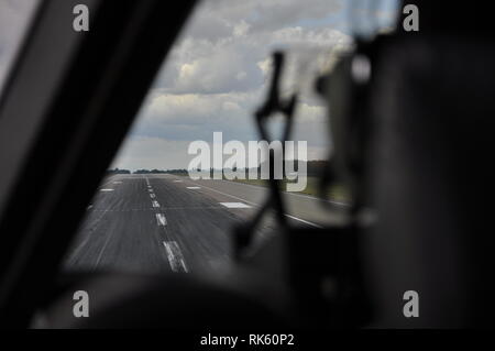 RAF Boeing C 17 tenuto spento - Piloti View Foto Stock