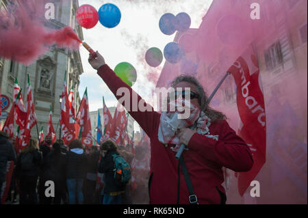 Roma, 09/02/2019: 'futuro al lavoro" manifestazione nazionale unitaria dei sindacati CGIL, CISL e UIL. ©Andrea Sabbadini Foto Stock