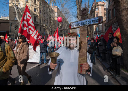 Roma, 09/02/2019: 'futuro al lavoro" manifestazione nazionale unitaria dei sindacati CGIL, CISL e UIL. ©Andrea Sabbadini Foto Stock