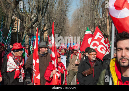 Roma, 09/02/2019: 'futuro al lavoro" manifestazione nazionale unitaria dei sindacati CGIL, CISL e UIL. ©Andrea Sabbadini Foto Stock