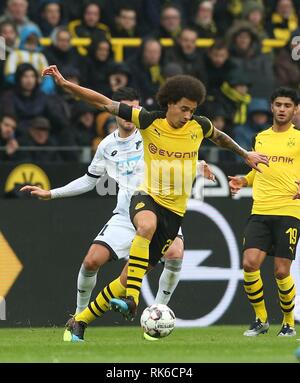 Dortmund, Deutschland. 09Feb, 2019. firo: 09.02.2019, calcio, 1.Bundesliga, stagione 2018/2019, BVB, Borussia Dortmund - TSG Hoffenheim Axel Witsel, BVB e duelli | Utilizzo di credito in tutto il mondo: dpa/Alamy Live News Foto Stock