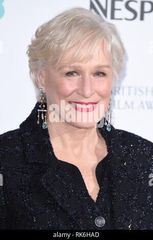 Londra, Regno Unito. Febbraio 09, 2019: Glenn Glose arrivando per il 2019 BAFTA Film Awards Nominees Party al Kensington Palace di Londra. Immagine: Steve Vas/Featureflash Credito: Paul Smith/Alamy Live News Foto Stock