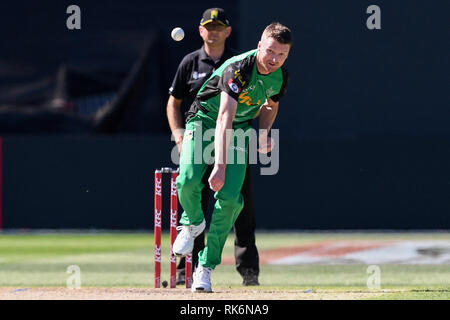 Melbourne, Australia. 10 Febbraio, 2019. Australian Big Bash Cricket, Melbourne stelle rispetto a Sydney Sixers; Jackson Bird di Melbourne la stelle bocce Credito: Azione Sport Plus/Alamy Live News Foto Stock