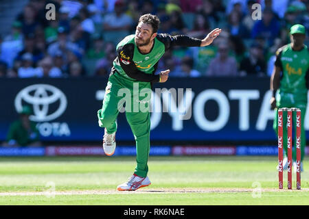 Melbourne, Australia. 10 Febbraio, 2019. Australian Big Bash Cricket, Melbourne stelle rispetto a Sydney Sixers; Glenn Maxwell della Melbourne stelle bocce Credito: Azione Sport Plus/Alamy Live News Foto Stock