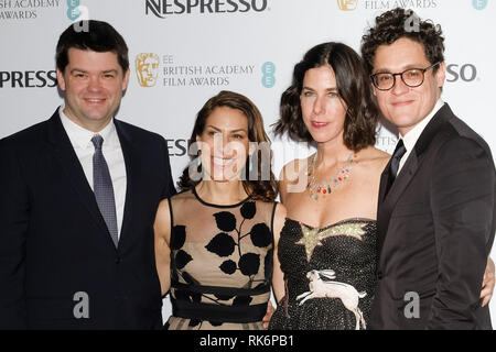 Londra, Regno Unito. Chris Miller e Phil Signore pone al BAFTA Nominees Nespresso partito sabato 9 febbraio 2019 al Kensington Palace di Londra. . Foto di Julie Edwards. Credito: Julie Edwards/Alamy Live News Foto Stock