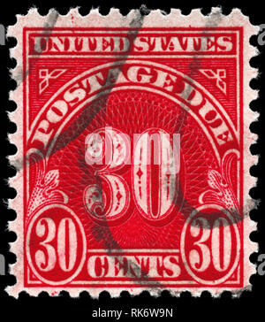 Stati Uniti - circa 1930: un timbro stampato negli Stati Uniti mostra il timbro con la denominazione 30c valore, circa 1930 Foto Stock