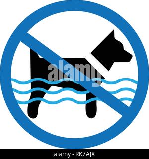 Gli animali domestici non sono ammessi nella zona piscina segno. Regole di piscina Illustrazione Vettoriale