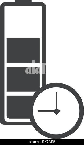 Semplice piatto tempo di carica della batteria icona vettore. Illustrazione Vettoriale