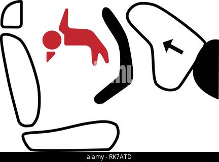 Airbag SEDILE DI SICUREZZA BAMBINO Logo Etichetta di avvertimento di segno in auto vettore del veicolo Illustrazione Vettoriale