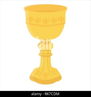 Antico Calice d oro illustrazione vettoriale. Chiesa calice Illustrazione Vettoriale