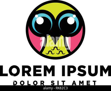 Il logo del gufo vettore modello icona illustrazione elemento isolato Illustrazione Vettoriale