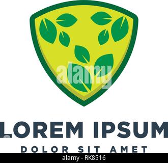 Protezione della natura eco modello logo illustrazione vettoriale elemento icona Illustrazione Vettoriale