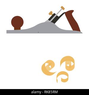 Illustrazione Vettoriale strumento mano per la falegnameria giuntatrice piano. Piano di Jack Illustrazione Vettoriale