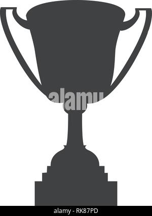 Vettore cup trofeo icona piatta. Champions Cup segno, simbolo Illustrazione Vettoriale