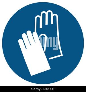 Illustrazione Vettoriale simbolo di sicurezza, simbolo di protezione. Protezione delle mani deve essere usurato Illustrazione Vettoriale