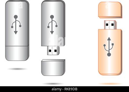 Unità flash USB illustrazione vettoriale Illustrazione Vettoriale