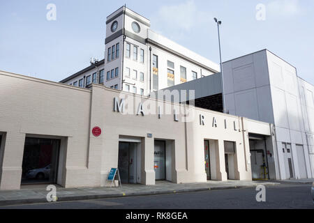 Rampa di posta presso il Mount Pleasant Centro posta, Farringdon Road, London EC1, Regno Unito Foto Stock