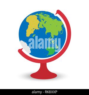 Globo geografico sul piedistallo, colore modello semplice Illustrazione Vettoriale