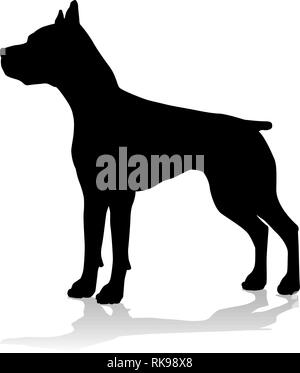 Silhouette cane animale domestico Illustrazione Vettoriale