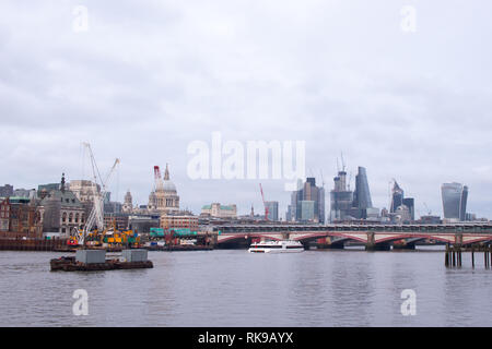 Sito in costruzione di Thames Tideway Tunnel in Londra Foto Stock