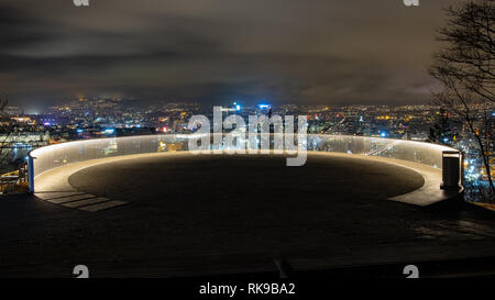 Paesaggio urbano di notte, Oslo Foto Stock