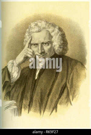 Incisione di Laurence Sterne (1713 - 1768) Irish-nato in lingua inglese e scrittore ecclesiastico inglese Foto Stock