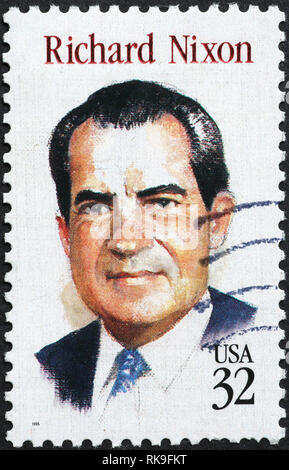 Richard Nixon su american francobollo Foto Stock
