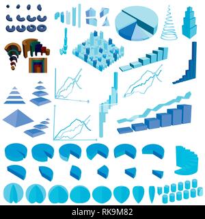 Grande set con infographics. Diverse forme geometriche che mostra infographics. Illustrazione Vettoriale. Illustrazione Vettoriale