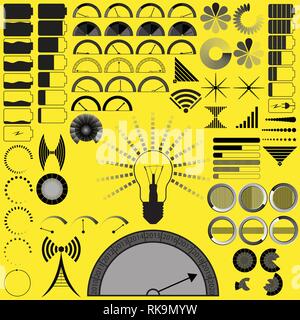Set di grandi dimensioni con una vasta gamma di indicatori. Illustrazione Vettoriale. Illustrazione Vettoriale