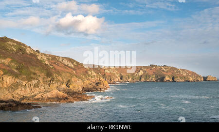 Guernsey la costa meridionale di scogliere Foto Stock